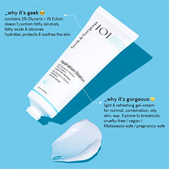 Hydration Station texture swatch showing translucent gel perfect for normal to oily skin