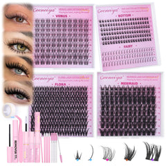 Geeneiya Bottom & Fairy Fan lash clusters for customizable at-home eye definition.