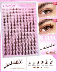 Geeneiya Brown Manga Lashes Lengths 8-18mm enable customizable lash drama.