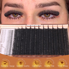 Geeneiya D curl lash clusters with bottom lashes for lift and separation
