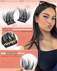 Geeneiya Fluffy Lash Clusters 5-cross layer design creates fuller, denser lashes without heaviness.