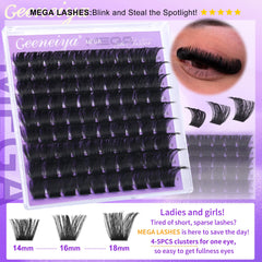 Geeneiya Full Lashes clusters add classic fullness and definition.