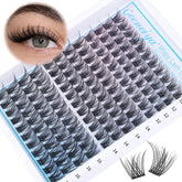 Geeneiya lash clusters wispy curl close-up for natural volume and easy DIY application.