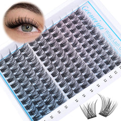 Geeneiya lash clusters wispy curl close-up for natural volume and easy DIY application.