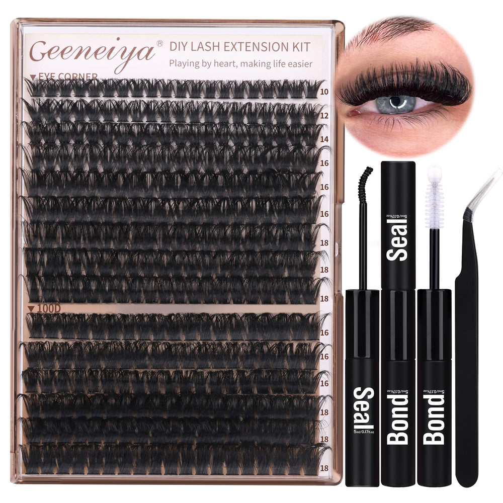 Geeneiya volume lash clusters kit box for convenient at-home lash styling