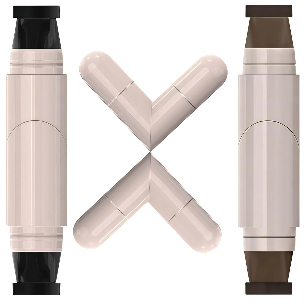 2 Pcs Gel Eyeliner Pencil Set with foldable stamp for precise wing tips.