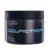 Gelactica Max Control bottle pour showing clean, alcohol-free formula for long-lasting hold.