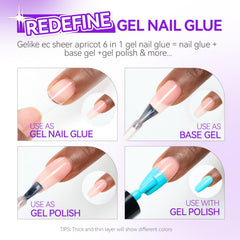 Gelike EC base coat prep for smooth natural or artificial nails.