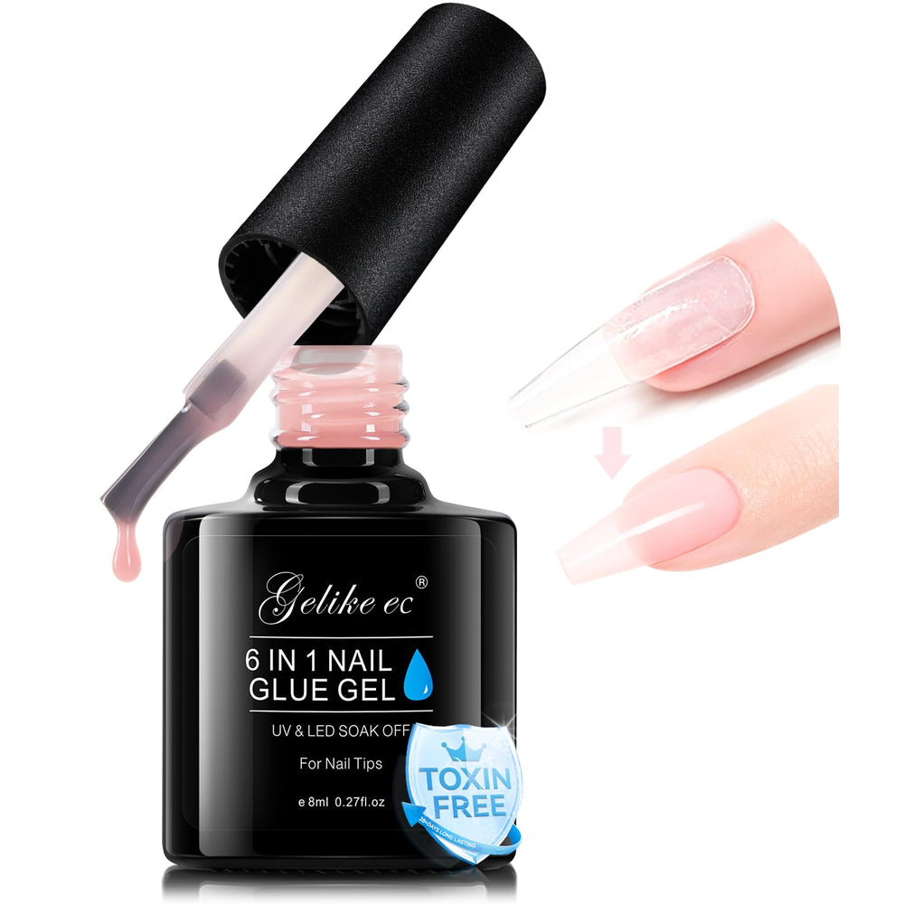 Gelike EC gel nail glue UV light nude 6-in-1 for lasting wear.