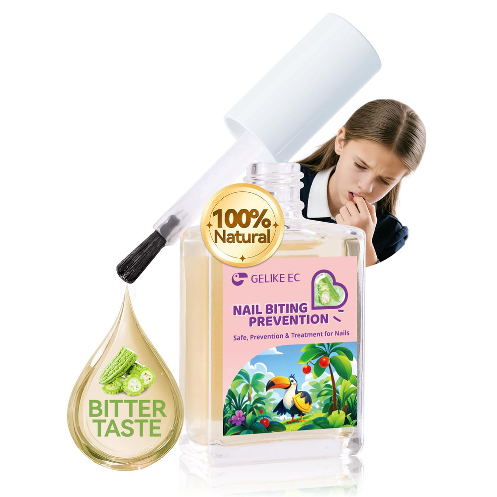 Gelike ec nail-biting-prevention bottle clearly displays a discreet, odorless formula for quick use