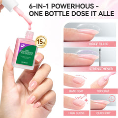 Gelike ec nail strengthener pink swatch for a subtle long-lasting tint and protection.