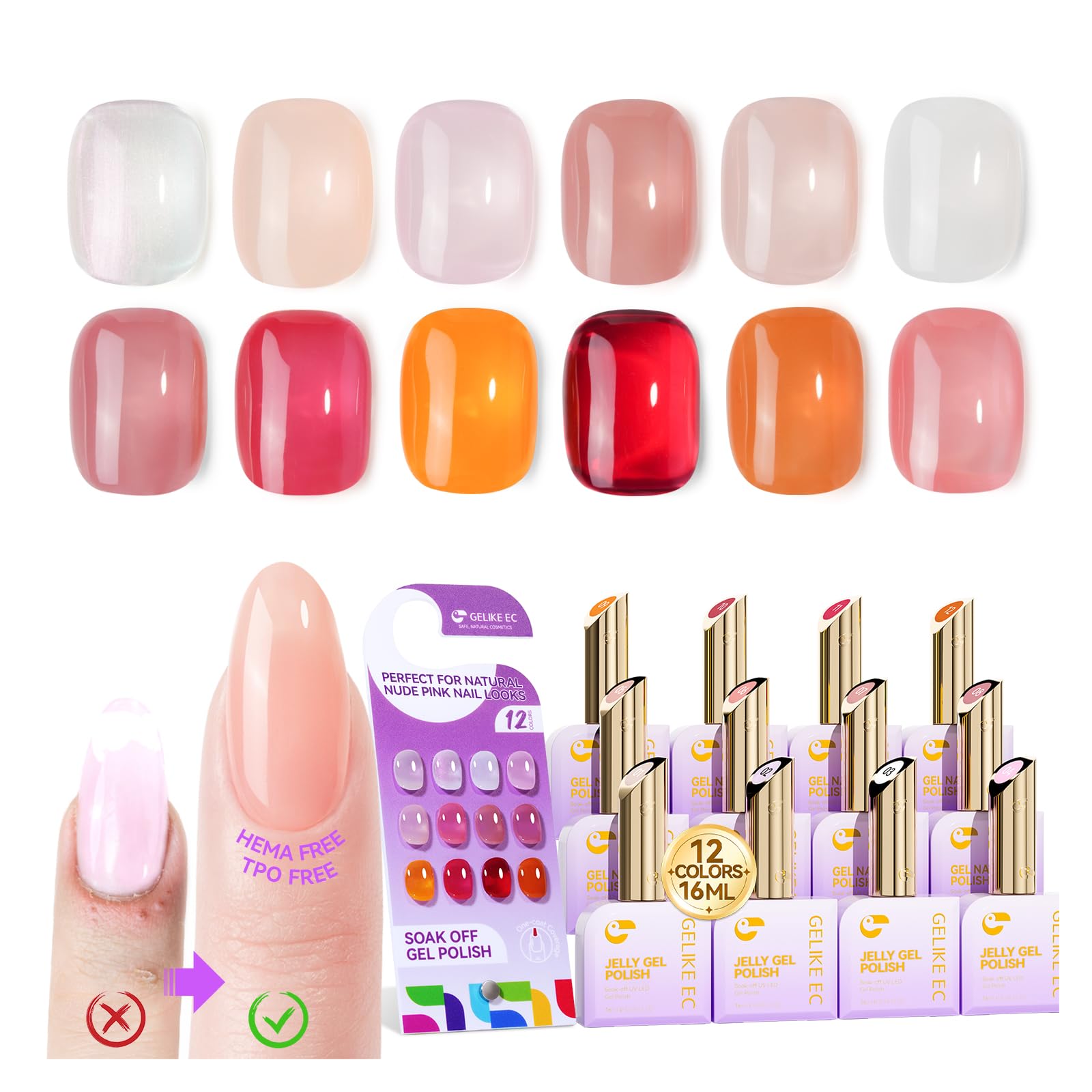 gelike ec jelly gel polish bottle 16ml ready for quick salon applications