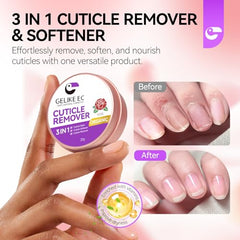 Gelike EC Rose-infused Nourishment close-up enhances nail suppleness and shine.