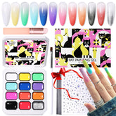 GELLAKTIK 12-color patting gel palette enables smooth gradient nails