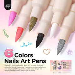 GELLAKTIK nail art pens 0.7mm tip closeup highlighting precise control