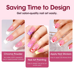 GELLEN 150-piece set of pink square French tips