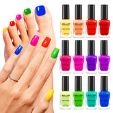 GELLEN Bright Neon nail polish set front view with festival-ready shades.