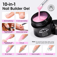 GELLEN Builder Gel pink enables chic nail art with apex control