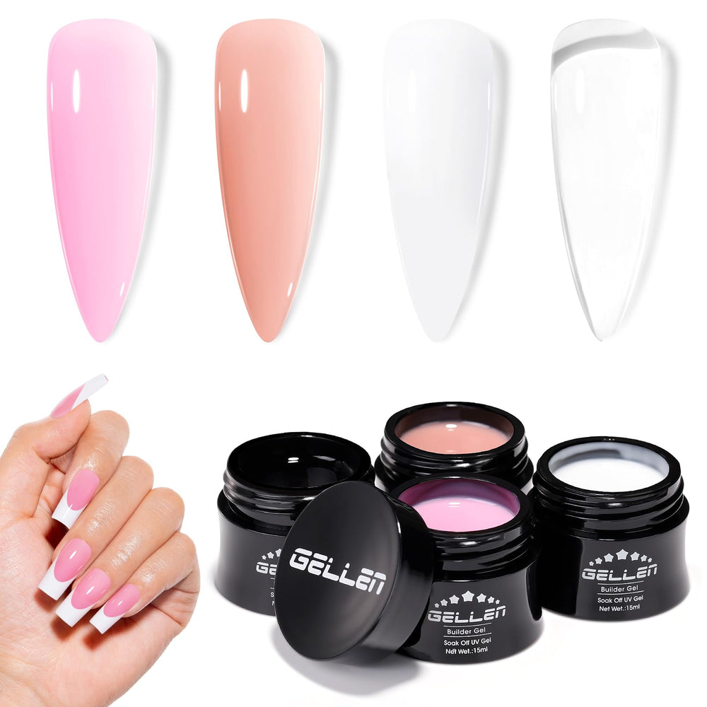 GELLEN Builder Gel Set with clear color for durable home nail extensions