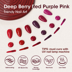 GELLEN Dark Gel Nail Polish with high-gloss wear and long-lasting shine