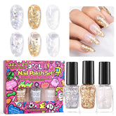 GELLEN glitter nail polish set in silver and gold for festive, light-catching nails