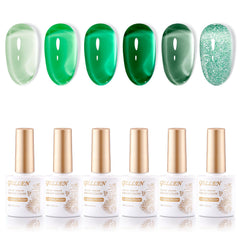 GELLEN Green Jelly Nail Polish Emerald Green for a luxurious, long-lasting glossy manicure