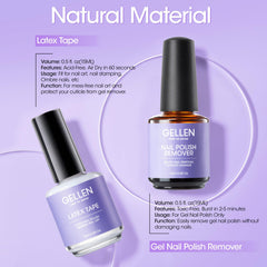 Gellen latex tape barrier peels away to shield skin during removal.