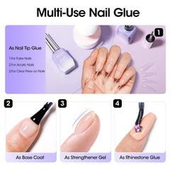 GELLEN nail glue application bond under LED/UV for durable extensions