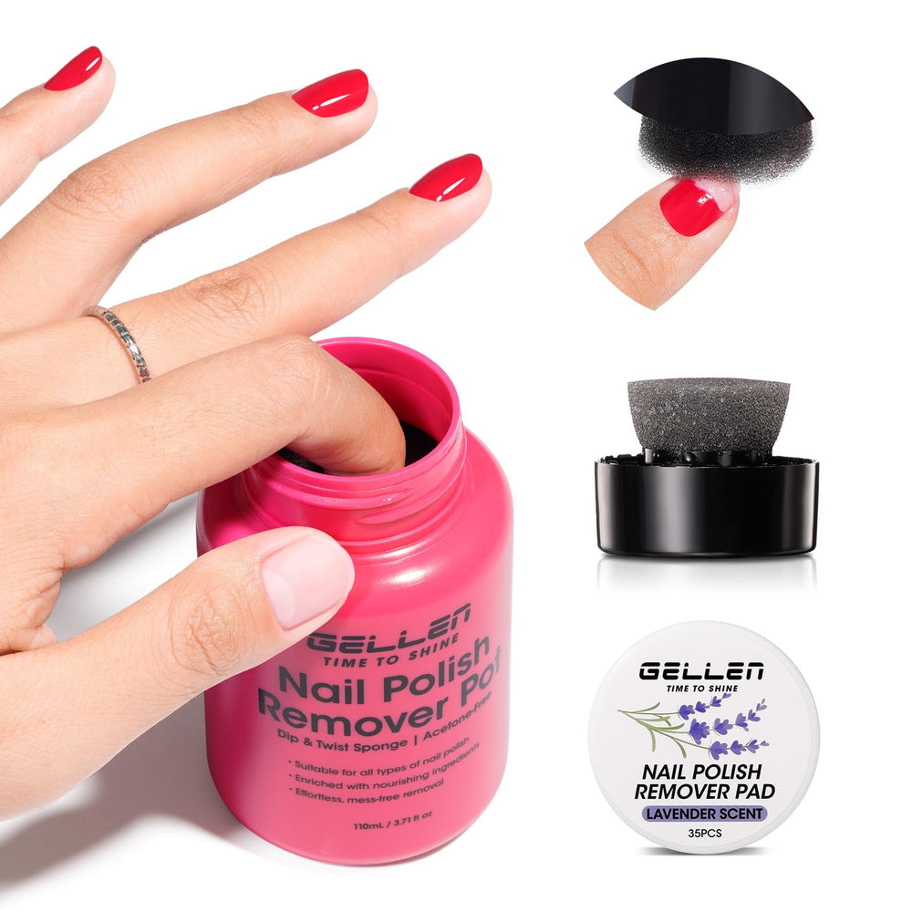 GELLEN Nail Polish Remover bottle closeup showing dip-twist action