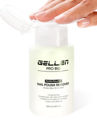 GELLEN dual-phase nail polish remover bottle close-up highlighting a nourishing formula