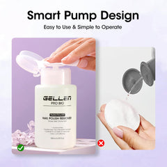 GELLEN remover with push-down pump for easy one-handed use