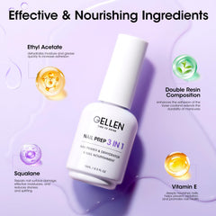 GELLEN bottle close-up emphasizes acid-free, skin-safe formula.