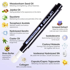 Close-up of the sponge-tip applicator delivering precise, mess-free nourishment to nails.