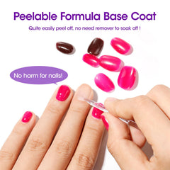GELLEN Peel Off Base Coat with color layer on top after cure.