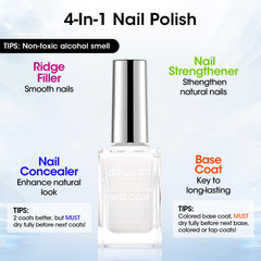 GELLEN ridge filler demonstrates a smooth, even nail surface.