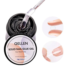 GELLEN solid nail glue bottle close-up showing strong hold for DIY nails.