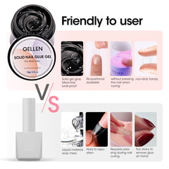 GELLEN solid nail glue nail-tip attachment demonstrating precise fit for press-on tips.