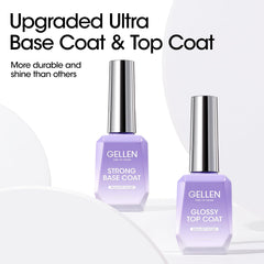 GELLEN top coat 18ml bottle provides mirror gloss and durable wear.