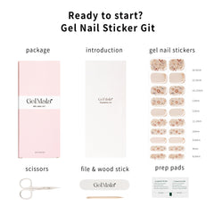 GelMala kit contents include 20 semi-cured strips for versatile looks.