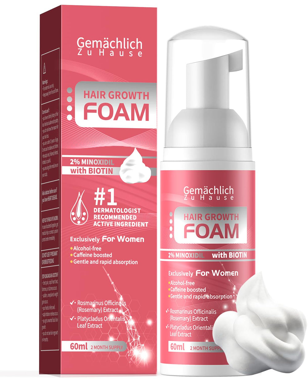 Gemächlich Zu Hause Minoxidil foam crown application supports fuller crown
