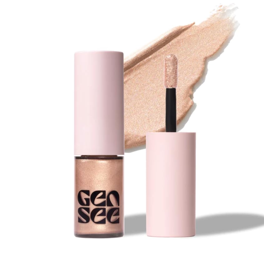 Gen See Moonlight mixed media metallic liquid eyeshadow adds champagne shimmer for luminous lids