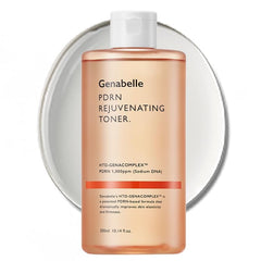 Genabelle PDRN Rejuvenating Toner cotton pad application demonstrates gentle toning