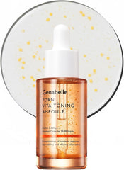Genabelle PDRN Vita Toning Ampoule bottle close-up showing a radiant glow