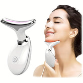 Generic 7-Color LED Facial Massager in glossy white, front view for spa-like glow.