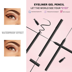 Generic Beauty gel eyeliner round-tip texture shown as a smudge-proof swatch.