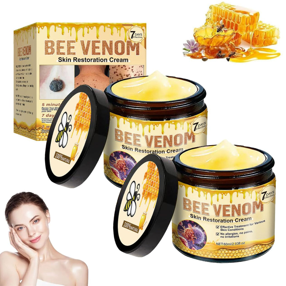 Generic Bee Venom Skin Restoration Cream 2-bottle pack promotes radiant skin.