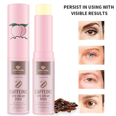 Generic caffeine eye balm stick texture close-up shows lightweight, non-greasy formula.