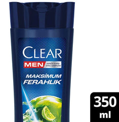 Generic Clear Men lemon extract shampoo bottle closeup emphasizes lightweight cleansing for oily scalps