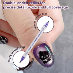 Generic Colors Nail Art Pens demonstrate dots and stripes for quick DIY manicures.