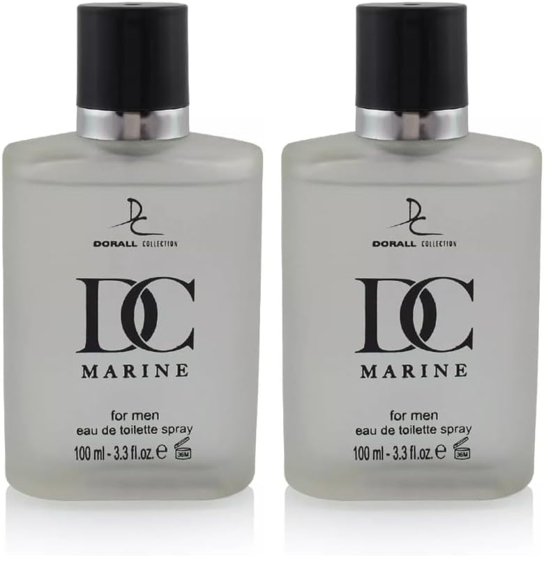 Generic DC Marine bottle front view, sleek masculine fragrance design for daily use
